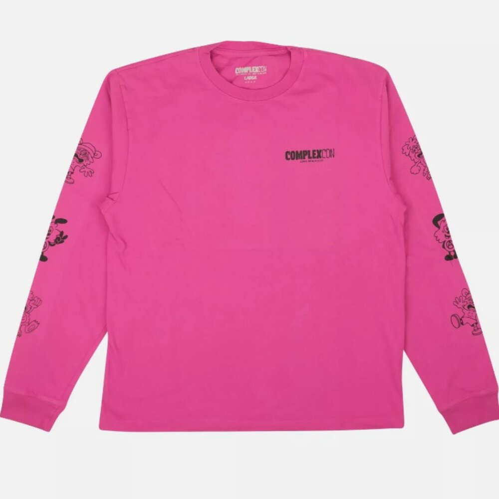 NWT COMPLEXCON X VERDY x Verdy Hot Pink Long Sleeve T-Shirt Size M